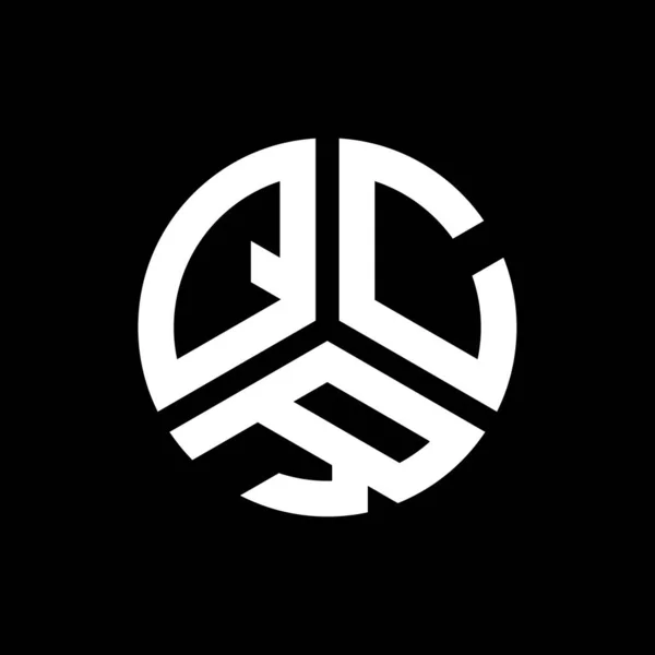 Σχεδιασμός Λογότυπου Γράμματος Qcr Μαύρο Φόντο Δημιουργικά Αρχικά Qcr Έννοια — Διανυσματικό Αρχείο