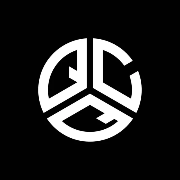 Qcq Design Logotipo Carta Fundo Preto Qcq Iniciais Criativas Conceito — Vetor de Stock