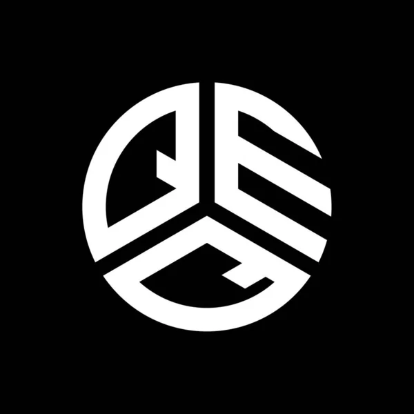 Qeq Lettre Logo Design Sur Fond Noir Qeq Initiales Créatives — Image vectorielle