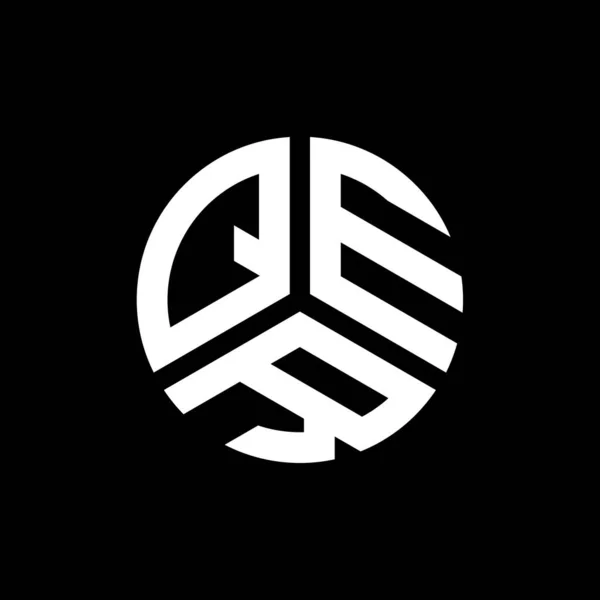 Siyah Arka Planda Qer Harf Logosu Tasarımı Qer Yaratıcı Harfler — Stok Vektör