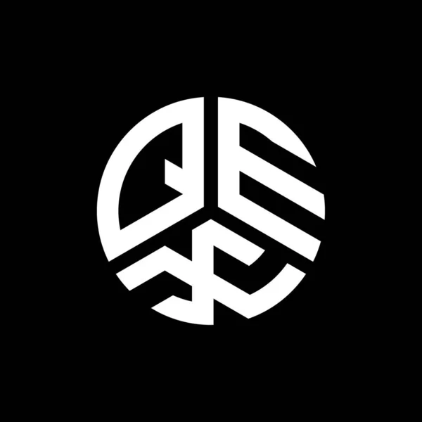 Siyah Arkaplanda Qex Harf Logosu Tasarımı Qex Yaratıcı Harflerin Baş — Stok Vektör