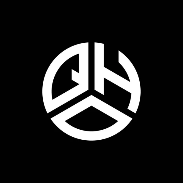 Дизайн Логотипа Qho Чёрном Фоне Концепция Логотипа Qho Creative Initials — стоковый вектор