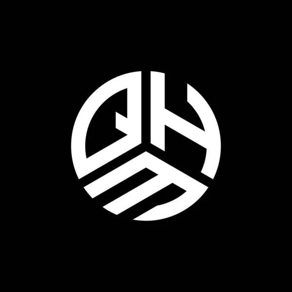 Diseño Del Logotipo Letra Qhm Sobre Fondo Negro Qhm Iniciales — Archivo Imágenes Vectoriales