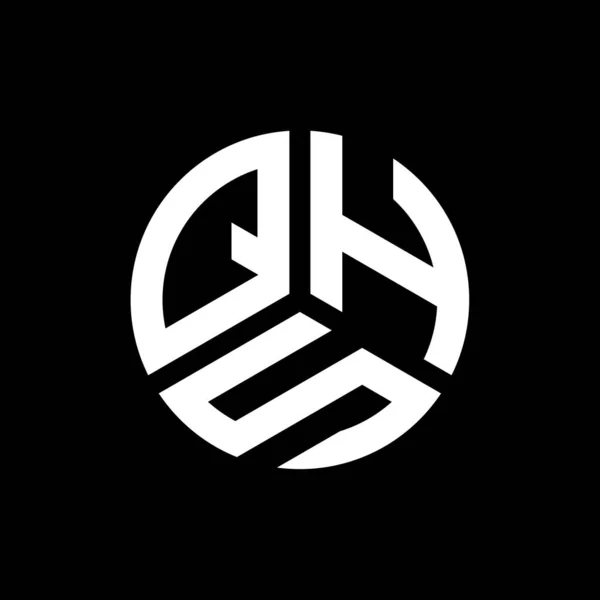 Design Logotipo Carta Qhs Fundo Preto Qhs Iniciais Criativas Conceito — Vetor de Stock