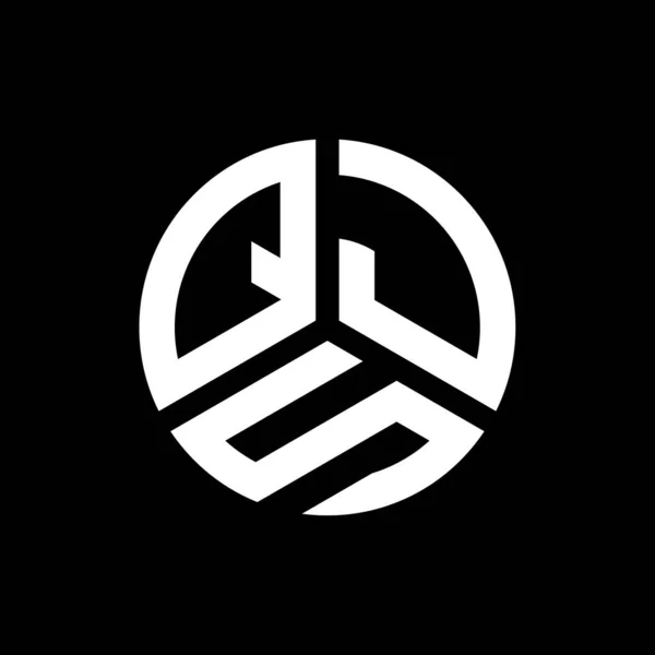 Qjs Harfi Logo Tasarımı Siyah Arkaplan Üzerine Qjs Yaratıcı Harf — Stok Vektör