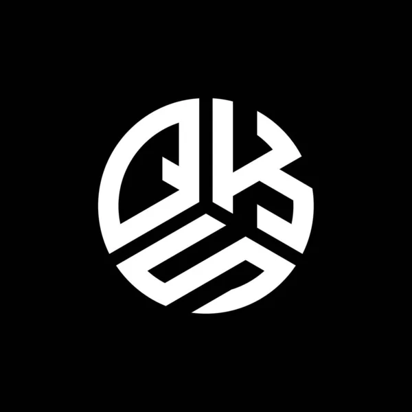 Desain Logo Huruf Qks Pada Latar Belakang Hitam Qks Kreatif - Stok Vektor