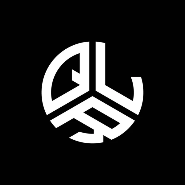 Diseño Del Logotipo Letra Qlr Sobre Fondo Negro Qlr Iniciales — Vector de stock