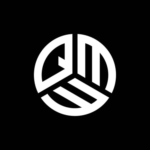 Diseño Del Logotipo Letra Qmw Sobre Fondo Negro Qmw Iniciales — Archivo Imágenes Vectoriales