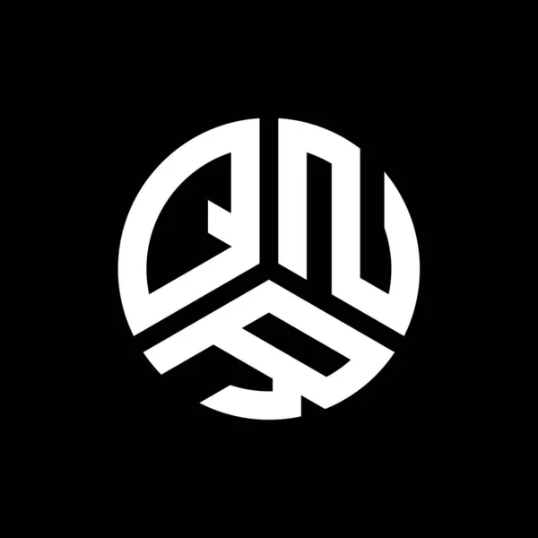 Siyah Arka Planda Qnr Harf Logosu Tasarımı Qnr Yaratıcı Harflerin — Stok Vektör