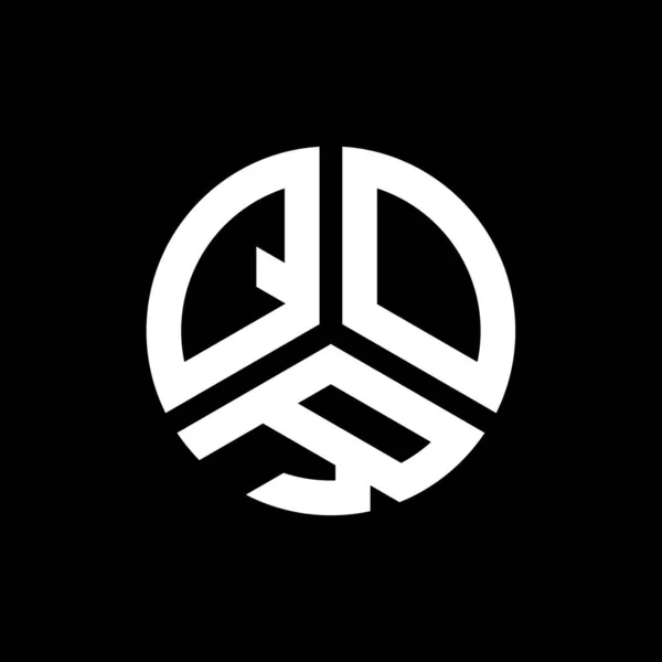 Qor Lettre Logo Design Sur Fond Noir Qor Initiales Créatives — Image vectorielle