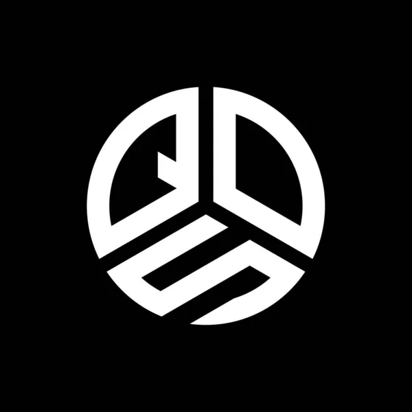Qos Harfi Logo Tasarımı Siyah Arkaplan Üzerine Qos Yaratıcı Harflerin — Stok Vektör