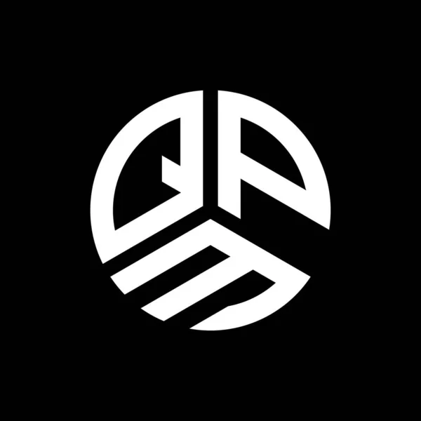 Siyah Arkaplanda Qpm Harfi Logo Tasarımı Qpm Yaratıcı Harflerin Baş — Stok Vektör