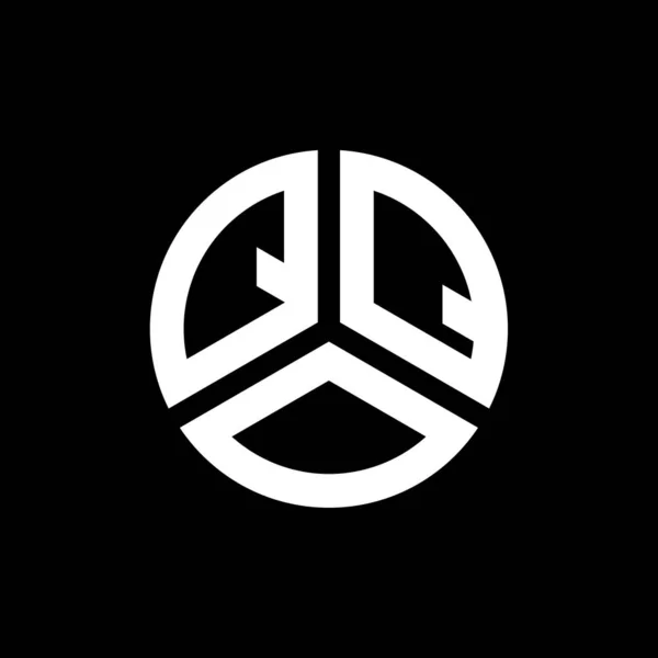 Diseño Del Logotipo Letra Qqo Sobre Fondo Negro Qqo Iniciales — Vector de stock