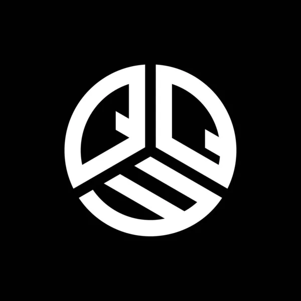 Qqw Lettre Logo Design Sur Fond Noir Qqw Initiales Créatives — Image vectorielle