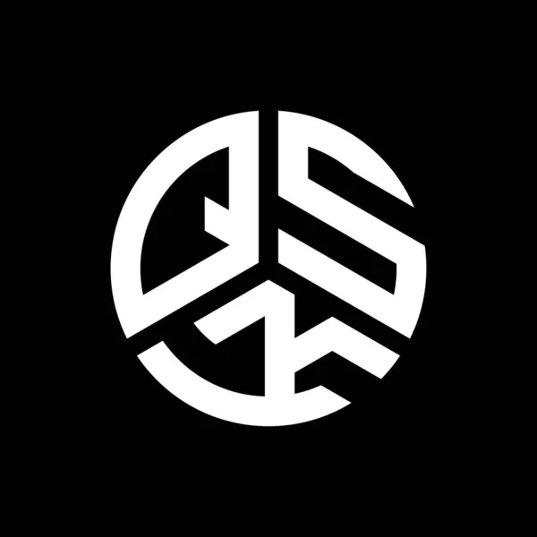 Projekt Logo Litery Qsk Czarnym Tle Qsk Twórcze Inicjały Koncepcja — Wektor stockowy