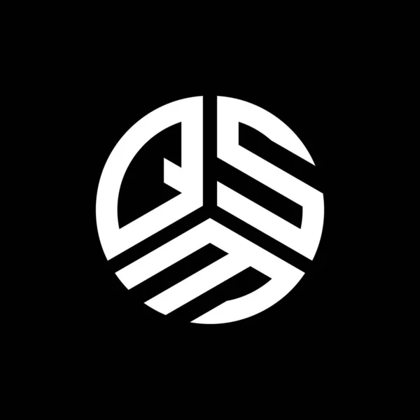 Qsm Lettre Logo Design Sur Fond Noir Qsm Initiales Créatives — Image vectorielle