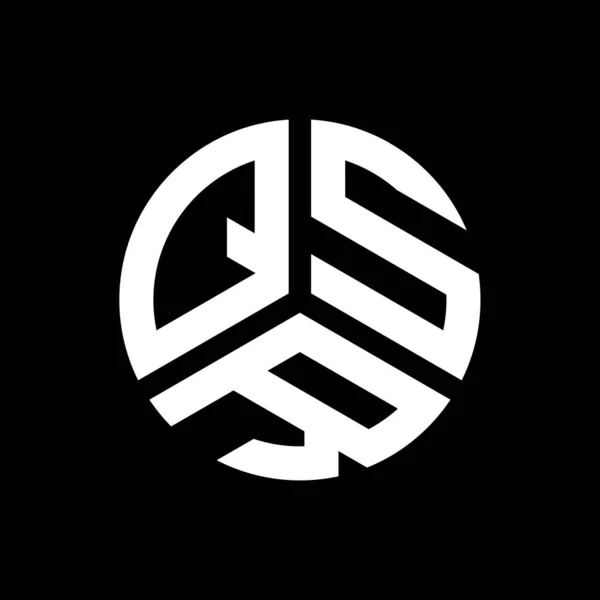 Diseño Del Logotipo Letra Qsr Sobre Fondo Negro Qsr Iniciales — Vector de stock
