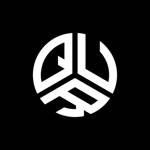 Qur Brev Logotyp Design Svart Bakgrund Qur Kreativa Initialer Brev — Stock vektor