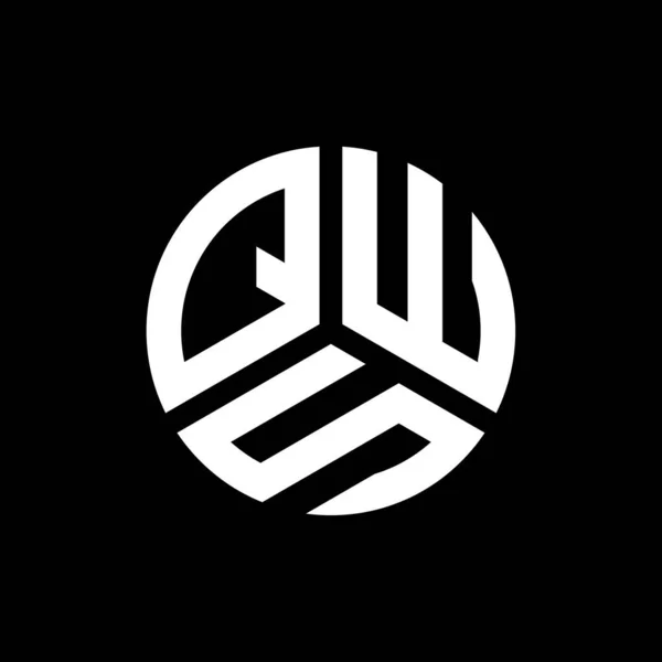 Qws Lettera Logo Design Sfondo Nero Qws Creativo Iniziali Lettera — Vettoriale Stock