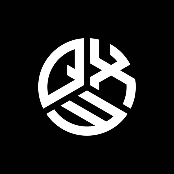 Diseño Del Logotipo Letra Qxw Sobre Fondo Negro Qxw Iniciales — Vector de stock