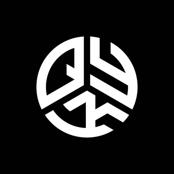 Qyk Brev Logotyp Design Svart Bakgrund Qyk Kreativa Initialer Brev — Stock vektor