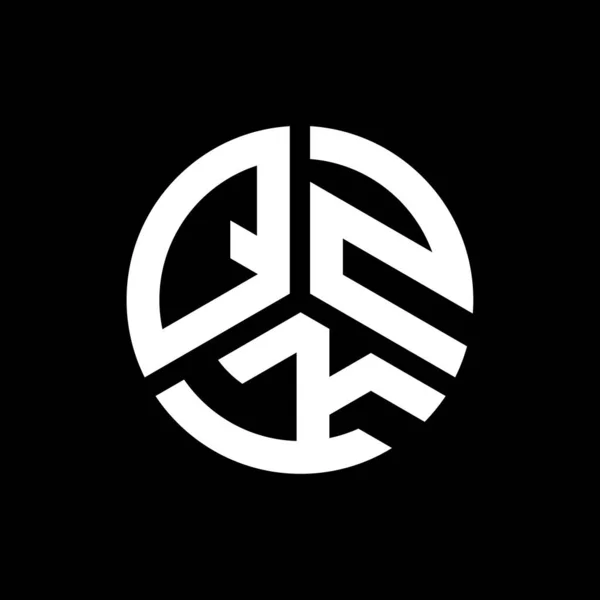 Qzk Lettre Logo Design Sur Fond Noir Qzk Initiales Créatives — Image vectorielle
