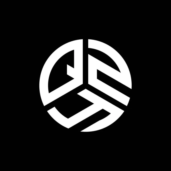 Diseño Del Logotipo Letra Qzy Sobre Fondo Negro Qzy Iniciales — Vector de stock