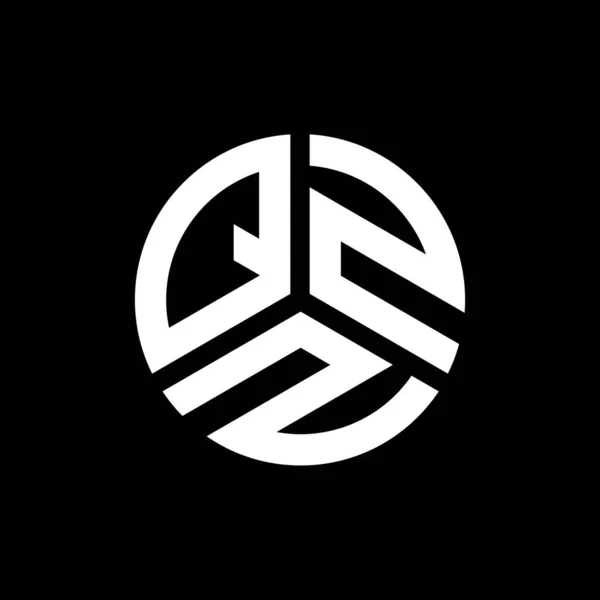 Siyah Arkaplanda Qzz Harfi Logo Tasarımı Qzz Yaratıcı Harf Logosu — Stok Vektör