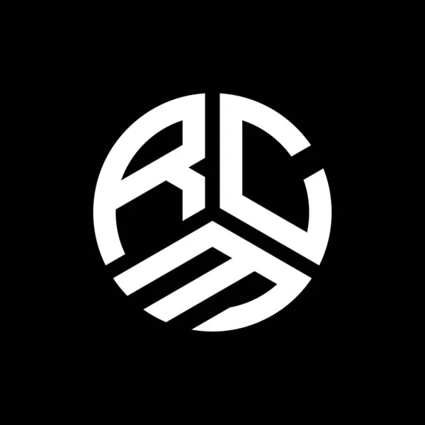 黒を基調としたRcmレターロゴデザイン Rcmクリエイティブイニシャルレターロゴコンセプト Rcmレターデザイン — ストックベクタ