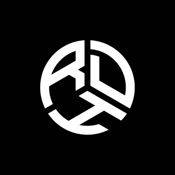 Diseño Del Logotipo Letra Rdh Sobre Fondo Negro Rdh Iniciales — Vector de stock