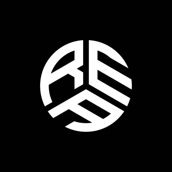 Diseño Del Logotipo Letra Rea Sobre Fondo Negro Rea Iniciales — Archivo Imágenes Vectoriales