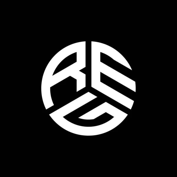 Siyah Arkaplanda Reg Harf Logosu Tasarımı Reg Yaratıcı Harflerin Baş — Stok Vektör