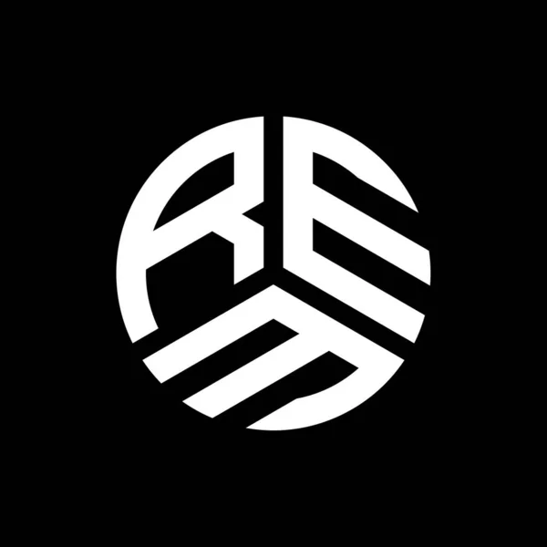 Logo Della Lettera Rem Sfondo Nero Concetto Logo Della Lettera — Vettoriale Stock