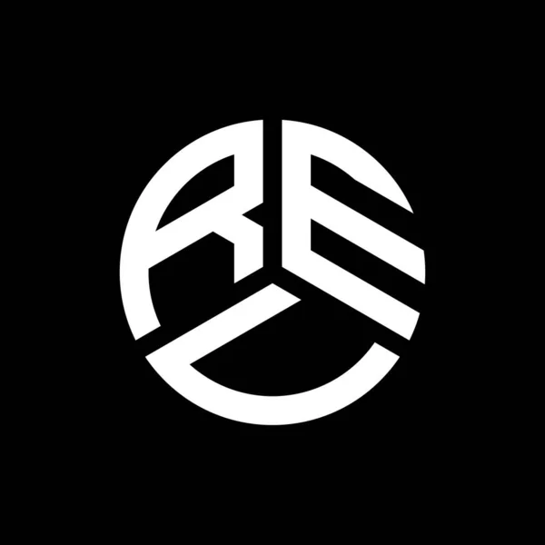 Diseño Del Logotipo Letra Reu Sobre Fondo Negro Reu Iniciales — Vector de stock