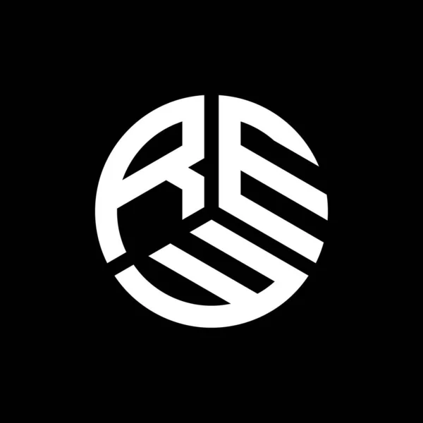Siyah Arka Planda Rew Harf Logosu Tasarımı Rew Yaratıcı Harflerin — Stok Vektör