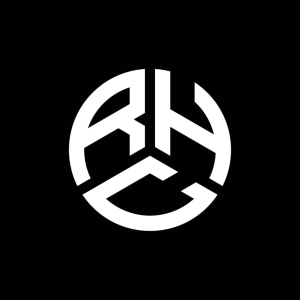Siyah Arka Planda Rhc Harf Logosu Tasarımı Rhc Yaratıcı Harflerin — Stok Vektör