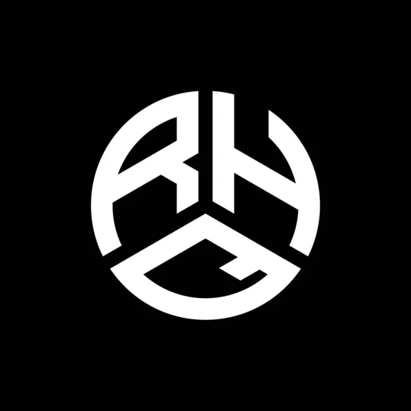 Diseño Del Logotipo Letra Rhq Sobre Fondo Negro Rhq Iniciales — Vector de stock
