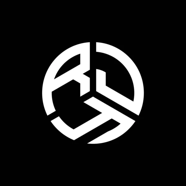 Logo Lettera Rjy Disegno Sfondo Nero Rjy Creativo Iniziali Lettera — Vettoriale Stock