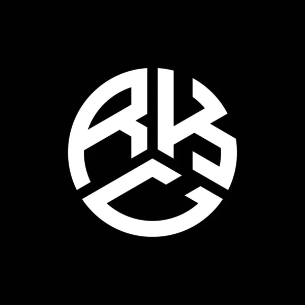 Diseño Del Logotipo Letra Rkc Sobre Fondo Negro Rkc Iniciales — Archivo Imágenes Vectoriales