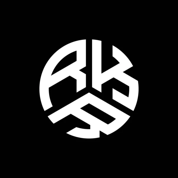 Rkr Design Logotipo Carta Fundo Preto Rkr Iniciais Criativas Conceito —  Vetores de Stock