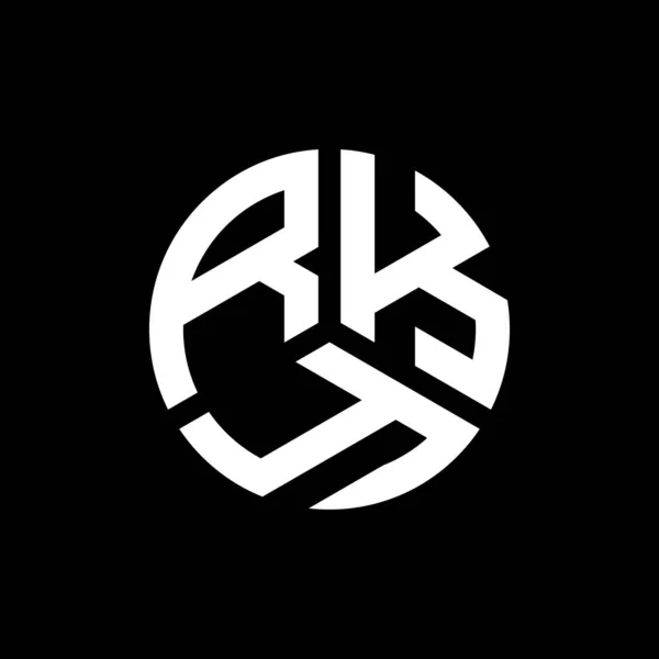 Diseño Del Logotipo Letra Rky Sobre Fondo Negro Rky Iniciales — Archivo Imágenes Vectoriales