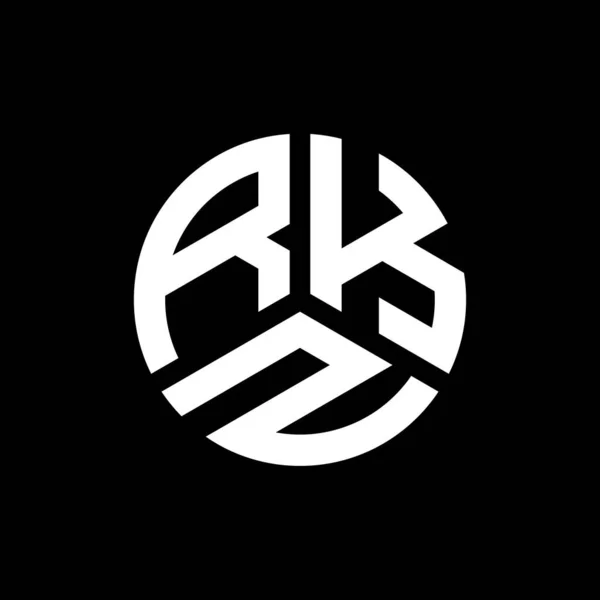 Diseño Del Logotipo Letra Rkz Sobre Fondo Negro Rkz Iniciales — Archivo Imágenes Vectoriales