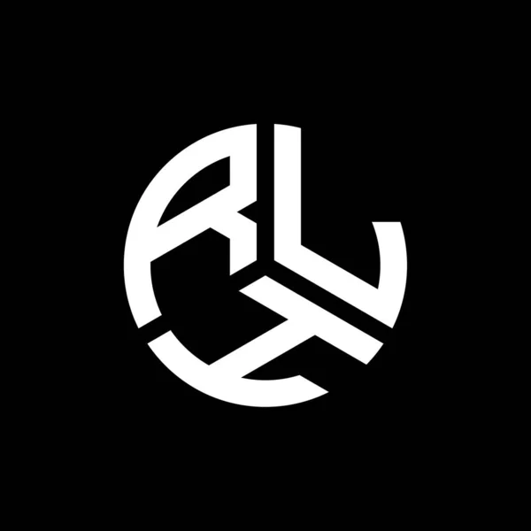 Rlh Logo Ontwerp Zwarte Achtergrond Rlh Creatieve Initialen Letter Logo — Stockvector