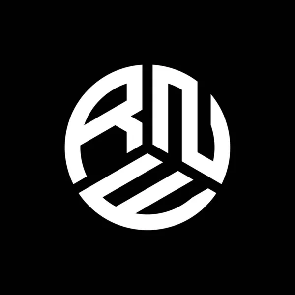 Logo Lettera Rne Disegno Sfondo Nero Logo Rne Creativo Sigle — Vettoriale Stock
