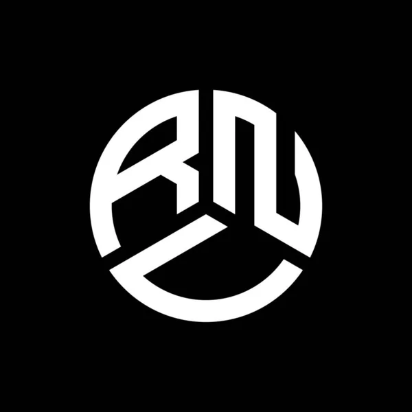 Rnu Letter Logo Ontwerp Zwarte Achtergrond Rnu Creatieve Initialen Letter — Stockvector