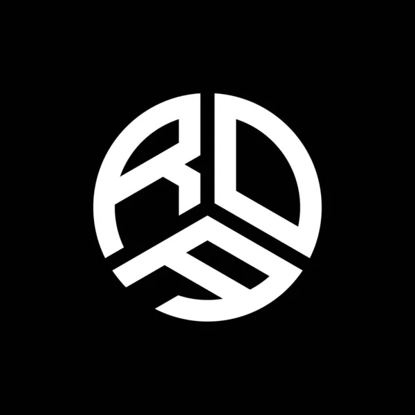 Diseño Del Logo Letra Roa Sobre Fondo Negro Roa Iniciales — Vector de stock