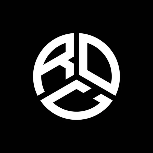 Diseño Del Logotipo Letra Roc Sobre Fondo Negro Roc Iniciales — Archivo Imágenes Vectoriales