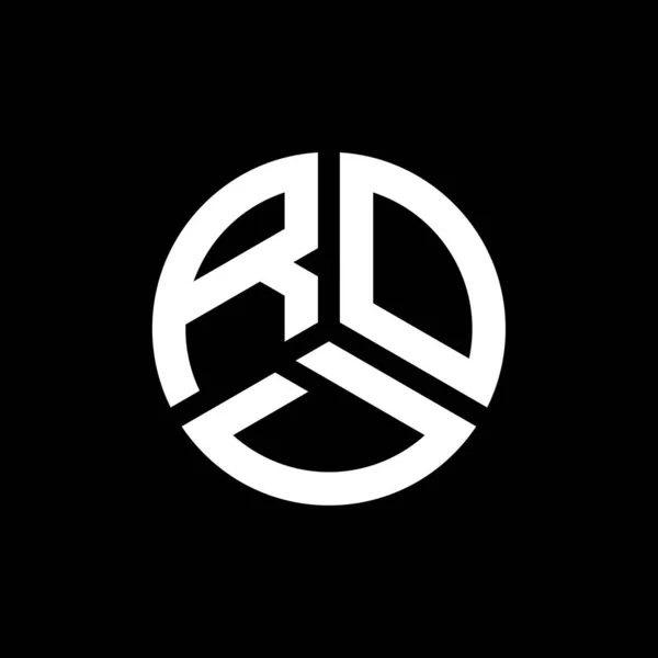 Diseño Del Logo Letra Rod Sobre Fondo Negro Rod Iniciales — Archivo Imágenes Vectoriales