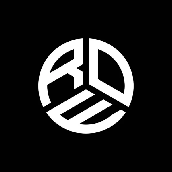 Projekt Logo Litery Roe Czarnym Tle Kreatywne Inicjały Roe Koncepcja — Wektor stockowy