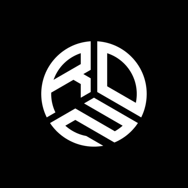 Ron Letter Logo Ontwerp Zwarte Achtergrond Ron Creatieve Initialen Letter — Stockvector